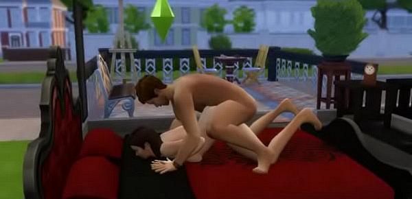  SIms 4 Brunette girl gets fucked from behind